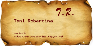 Tani Robertina névjegykártya